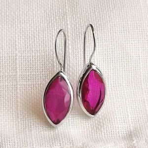 Sterling Silver Pink rubellite drop earrings 🆕